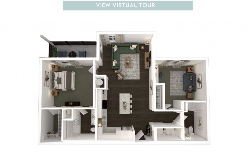 B1 - 2 bedroom 2 bath - 1019 sq ft