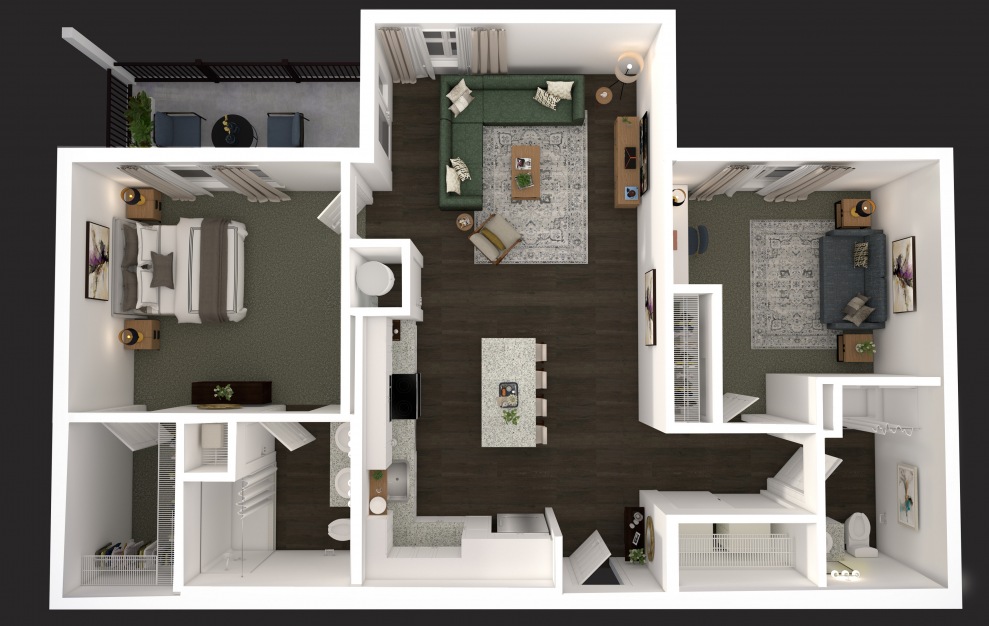 B1.1 - 2 bedroom 2 bath - 995 sq ft